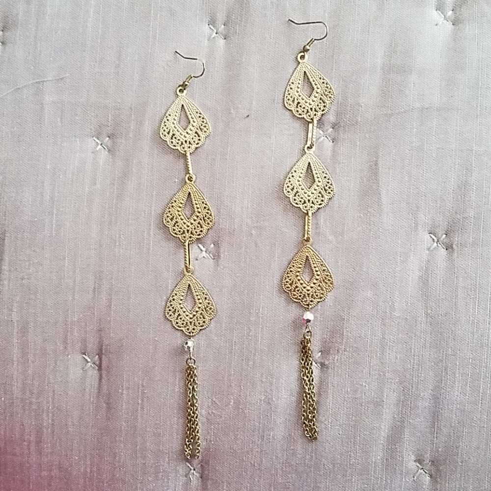 Gold drop earrings